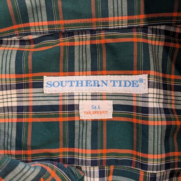 Southern Tide Button Down Tail Dred Fit Size Large - Picture 4 of 5